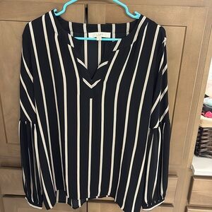 Loft long sleeve striped blouse Large EUC